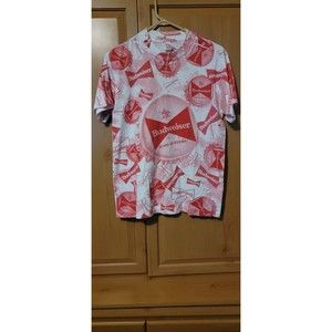 Vintage Budweiser Shirt 90s All Over Print Bud Light Beer V11